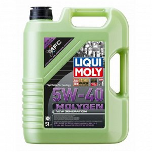 Масло моторное Liqui Moly Molygen New Generation 5w40 синтетическое, API SN, ACEA A3/B4, универсальное, 5л, арт. 8536/9055