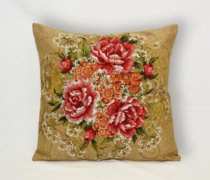 Подушка декоративная 45х45см гобелен Розы