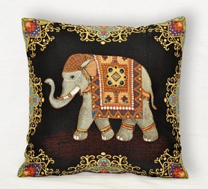 Подушка декоративная 45х45см гобелен Индийский слон удача
