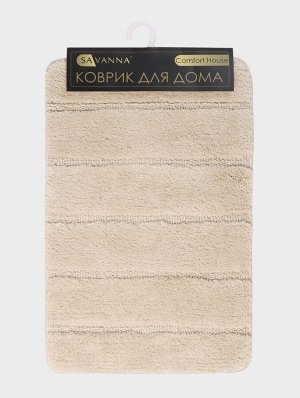 Коврик Savanna, 40x60 см, ворс 2 см, микрофибра, бежевый