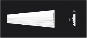 Молдинг DD619 Decor-Dizayn из дюрополимера 40*10мм 2м 1/65