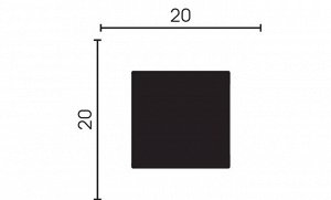 Молдинг/Рейка DD622 Decor-Dizayn из дюрополимера 20*20мм 2м 1/60