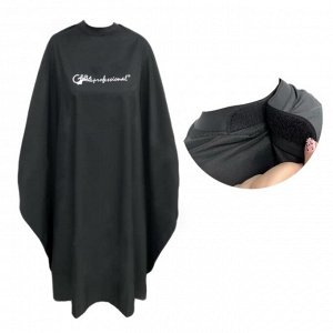 Пеньюар Gera professional, горловина силиконовая, цвет чёрный                                      .
