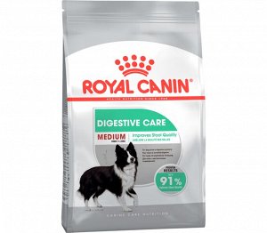 Royal Canin  MEDIUM DIGESTIVE CARE (МЕДИУМ ДАЙДЖЕСТИВ КЭА)
Питание для собак средних размеров с чувствительной пищеварительной системой в возрасте от 12 месяцев и старше