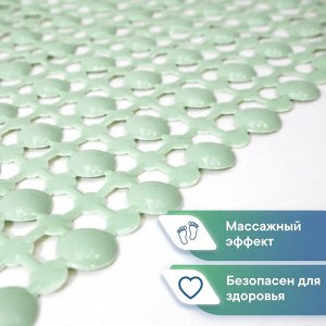 Коврик для ванны и душевой 36х65, ПВХ, с массажным эффектом,  "Комфорт",  цвет дымчато-зелёный