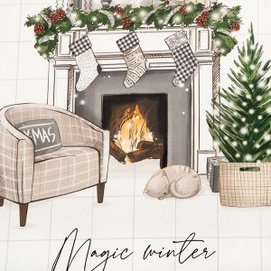 Набор новогодний подарочный "Этель" Magic winter, фартук, полотенце, прихватка