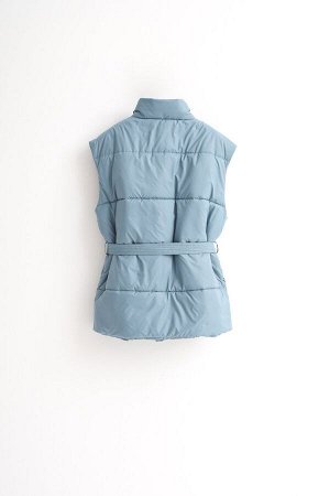 Жилет со стойкой oversize эвкалипт