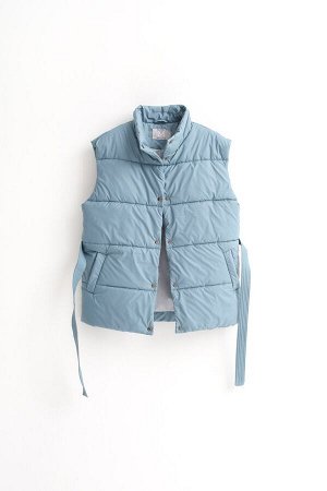 Жилет со стойкой oversize эвкалипт