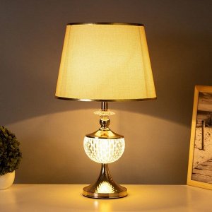 Лампа настольная RISALUX «Роника», 1x40 Вт, Е27, подсветка, золото, 28x28x50 см