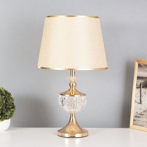 Лампа настольная RISALUX «Роника», 1x40 Вт, Е27, подсветка, золото, 28x28x50 см