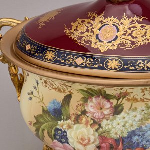 Ваза для сервировки стола с крышкой, 41x20 см, высота 31 см, 1 шт.