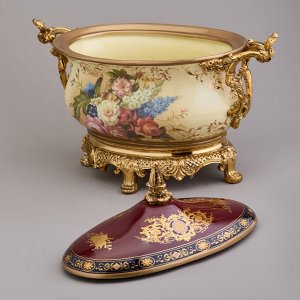 Ваза для сервировки стола с крышкой, 41x20 см, высота 31 см, 1 шт.