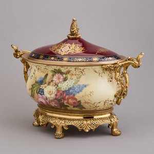 Ваза для сервировки стола с крышкой, 41x20 см, высота 31 см, 1 шт.