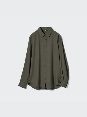 UNIQLO - блуза из искусственного шелка с классическим силуэтом - 09 BLACK