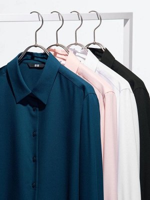 UNIQLO - блузка классического кроя из искусственного шелка