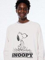 UNIQLO - хлопковая толстовка с персонажем Снупи - 02 LIGHT GRAY