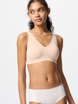 UNIQLO - бесшовный бюстгальтер AIRism с V-образным вырезом -  31 BEIGE