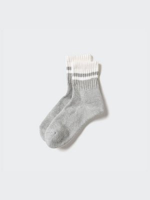 UNIQLO - мужские носки средней длины и с резинкой в рубчик - 03 GRAY