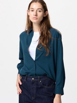 UNIQLO - блузка классического кроя из искусственного шелка