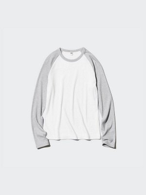 UNIQLO - мягкий лонгслив с рукавами реглан - 02 LIGHTGRAY
