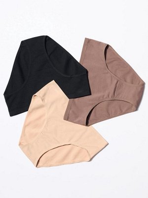 UNIQLO - хлопковые бесшовные трусики со средней посадкой - 32 BEIGE