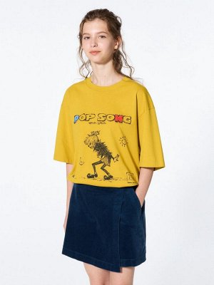 UNIQLO - хлопковая футболка Kenshi Yonezu POP SONG - 45 YELLOW