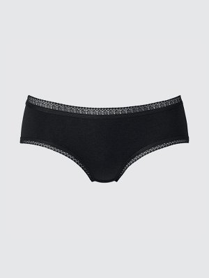 UNIQLO - трусики-шорты с кружевной вставкой - 09 BLACK