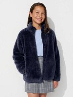 UNIQLO - пушистая флисовая кофта для детей - 69 NAVY