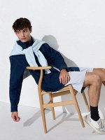 UNIQLO - легкие эластичные шорты в мелкую полоску - 64 BLUE