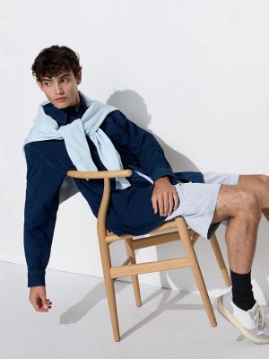 UNIQLO - легкие эластичные шорты в мелкую полоску - 64 BLUE