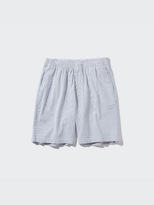 UNIQLO - легкие эластичные шорты в мелкую полоску - 64 BLUE