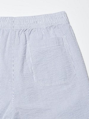 UNIQLO - легкие эластичные шорты в мелкую полоску - 64 BLUE