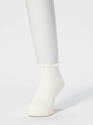 UNIQLO - однотонные носки с оборками для девочек (3 пары) - 61 BLUE