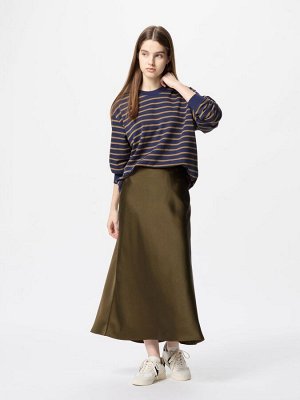 UNIQLO - атласная юбка макси - 36 BROWN