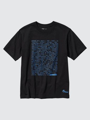 UNIQLO - хлопковая футболка PEACE FOR ALL x Akamai Technologies - 09 BLACK
