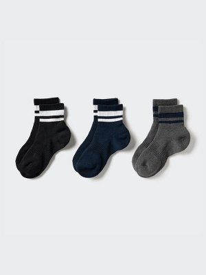 UNIQLO - женские носки из ворса средней длины (3 пары) - 09 BLACK
