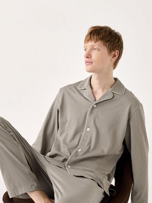 UNIQLO AIRism - однотонная хлопковая пижама - 33 KHAKI