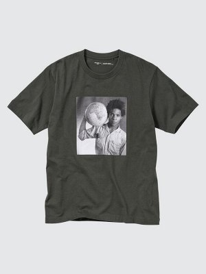 UNIQLO - хлопковая футболка PEACE FOR ALL Jean-Michel Basquiat - 08 DARK GRAY