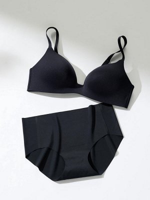 UNIQLO - комфортный бюстгальтер без косточек с 3D-фиксацией - 09 BLACK