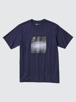 UNIQLO - хлопковая футболка PEACE FOR ALL Ayumu Hirano - 69 NAVY