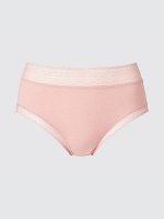 UNIQLO - трусики с завышенной талией и с кружевными краями - 11 PINK