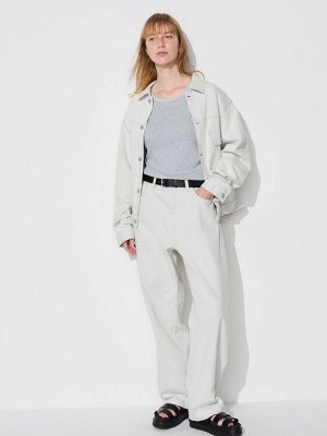 UNIQLO - майка в рубчик с чашечками - 00 WHITE