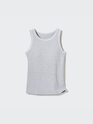 UNIQLO - майка в рубчик с чашечками - 00 WHITE