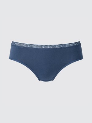 UNIQLO - однотонные трусики с кружевным краем - 67 BLUE