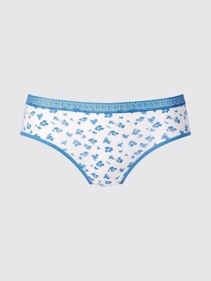 UNIQLO - хлопковые трусики с цветочным дизайном - 01 OFFWHITE