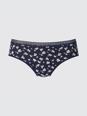 UNIQLO - хлопковые трусики с цветочным дизайном - 69 NAVY