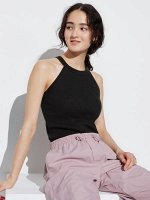 UNIQLO - майка с открытыми плечами и с чашечками - 09 BLACK