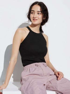 UNIQLO - майка с открытыми плечами и с чашечками - 09 BLACK