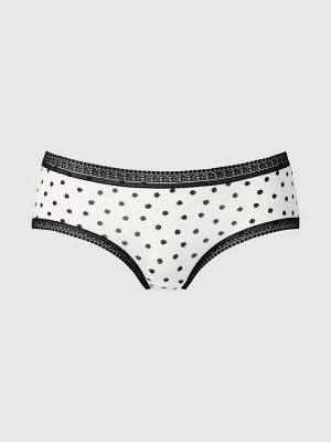 UNIQLO - трусики с дизайном и кружевными вставками - 01 OFFWHITE