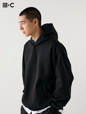 UNIQLO: C - однотонная оверсайз толстовка с капюшоном - 09 BLACK